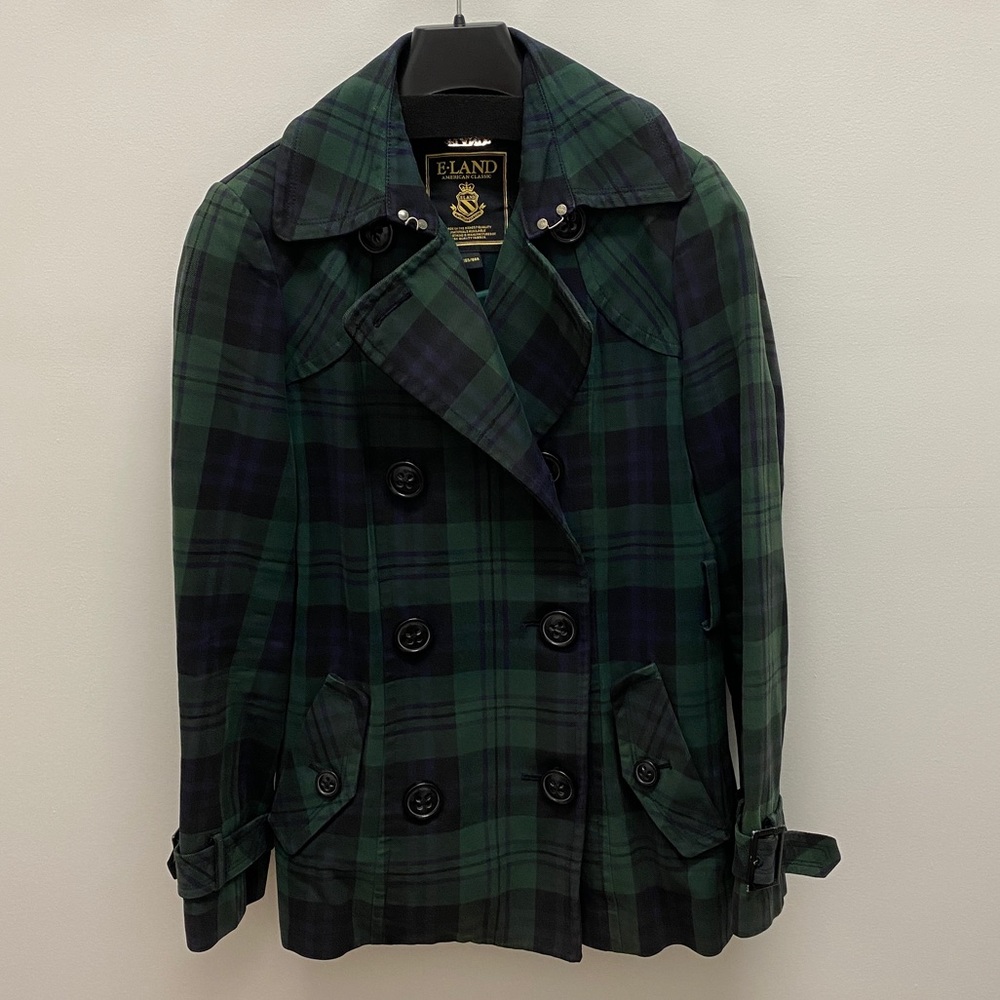 E•LAND American Classic Tartan Jacket with Belt